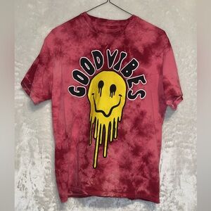 Good Vibes Men’s Tie-Dye Shirt - Red